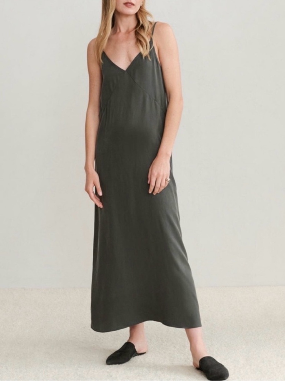 Jenni Kayne Rio Slip Dress in Charcoal